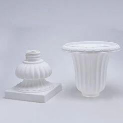2 Pcs 20" Tall Decorative Roman Planters Plastic Flower Pots - White -Optimal Home Decoration 2 pcs 20 tall decorative roman planters plastic flower pots white prop roma 30 28569129713727