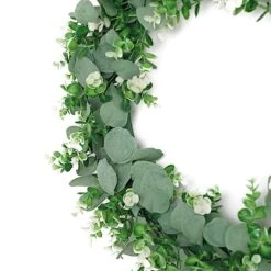 2 Wreaths 21" Artificial Leaves Candle Rings 30 2 Wreaths 21" Artificial Leaves Candle Rings -Optimal Home Decoration 2 pcs 21 artificial eucalyptus and genlisea leaves wreath white and green arti ring grn l 01 wht 29328140795967