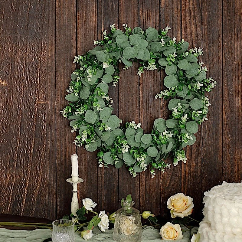 2 Wreaths 21" Artificial Leaves Candle Rings 10 2 Wreaths 21" Artificial Leaves Candle Rings - Image 8