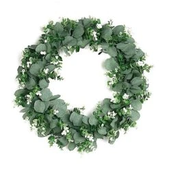 2 Wreaths 21" Artificial Leaves Candle Rings