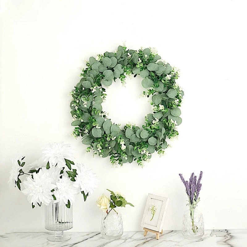2 Wreaths 21" Artificial Leaves Candle Rings 9 2 Wreaths 21" Artificial Leaves Candle Rings - Image 7