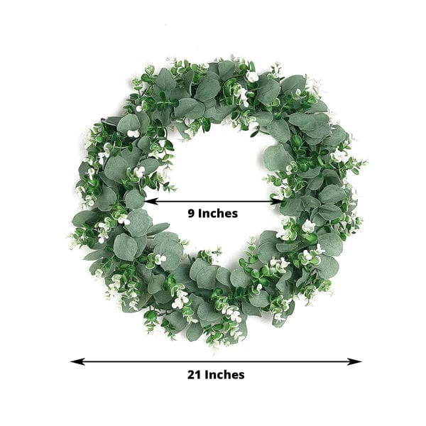 2 Wreaths 21" Artificial Leaves Candle Rings 4 2 Wreaths 21" Artificial Leaves Candle Rings - Image 2