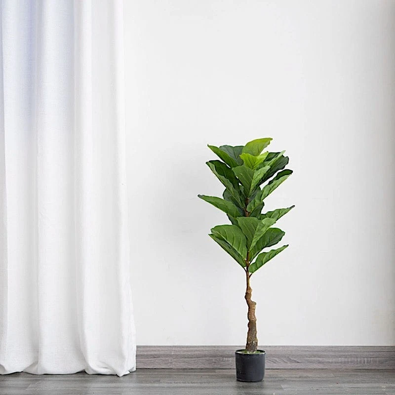 2 Pcs 3 Ft Fiddle Leaf Fig Tree Potted Artificial Plants - Green 11 2 Pcs 3 Ft Fiddle Leaf Fig Tree Potted Artificial Plants - Green - Image 9