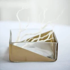 2 Pcs 3" Tall Glass Square Vases - Clear With Gold Spray 13 2 Pcs 3" Tall Glass Square Vases - Clear With Gold Spray -Optimal Home Decoration 2 pcs 3 tall glass square vases clear with gold spray vase a41 6 gold 28586231431231