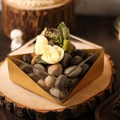 2 Pcs 3" Tall Glass Square Vases - Clear With Gold Spray 18 2 Pcs 3" Tall Glass Square Vases - Clear With Gold Spray -Optimal Home Decoration 2 pcs 3 tall glass square vases clear with gold spray vase a41 6 gold 28586244735039