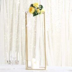 2 Pcs 32" Tall Geometric Metal Stands Wedding Flower Vase Holders -Optimal Home Decoration 2 pcs 32 tall geometric metal stands wedding flower vase holders 29027732455487