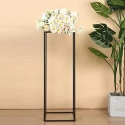 2 Pcs 32" Tall Geometric Metal Stands Wedding Flower Vase Holders -Optimal Home Decoration 2 pcs 32 tall geometric metal stands wedding flower vase holders 29027732848703