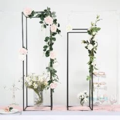 2 Pcs 40" Rectangular Geometric Metal Flower Stands Centerpieces -Optimal Home Decoration 2 pcs 40 rectangular geometric metal flower stands centerpieces 30401484619839