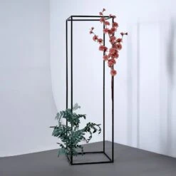 2 Pcs 48" Rectangular Geometric Metal Flower Stands Centerpieces -Optimal Home Decoration 2 pcs 48 rectangular geometric metal flower stands centerpieces 30402726723647