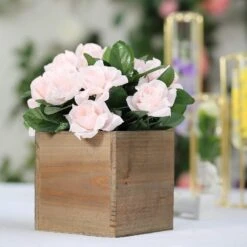 2 Pcs 5" Natural Wood Square Plant Holder Boxes Centerpieces 35 2 Pcs 5" Natural Wood Square Plant Holder Boxes Centerpieces -Optimal Home Decoration 2 pcs 5 natural wood square plant holder boxes centerpieces 28968474607679