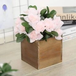 2 Pcs 5" Natural Wood Square Plant Holder Boxes Centerpieces 36 2 Pcs 5" Natural Wood Square Plant Holder Boxes Centerpieces -Optimal Home Decoration 2 pcs 5 natural wood square plant holder boxes centerpieces 28968474640447