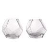 2 Pcs 5" Tall Glass Geometric Terrarium Vases - Clear