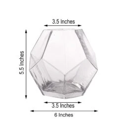 2 Pcs 5" Tall Glass Geometric Terrarium Vases - Clear -Optimal Home Decoration 2 pcs 5 tall glass geometric terrarium vases clear vase a30 5 28505411518527