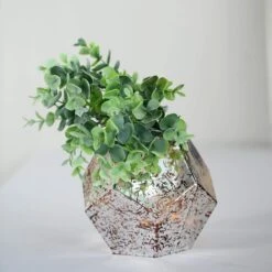 2 Pcs 5" Tall Mercury Glass Geometric Pentagon Candle Holders Vases - Silver With Rose Gold 15 2 Pcs 5" Tall Mercury Glass Geometric Pentagon Candle Holders Vases - Silver With Rose Gold -Optimal Home Decoration 2 pcs 5 tall mercury glass geometric pentagon candle holders vases silver with rose gold vase a54 5 054 28526760001599