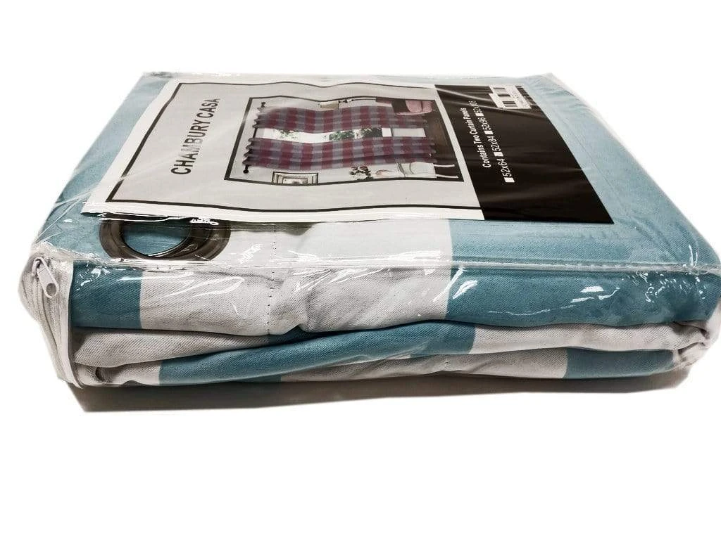 2 Pcs 52" X 108" Cabana Stripe Blackout Grommet Window Curtains Drapes Treatments 5 2 Pcs 52" X 108" Cabana Stripe Blackout Grommet Window Curtains Drapes Treatments - Image 3