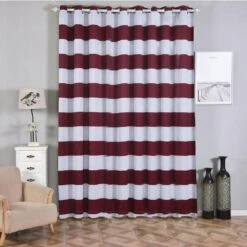 2 Pcs 52" X 108" Cabana Stripe Blackout Grommet Window Curtains Drapes Treatments 22 2 Pcs 52" X 108" Cabana Stripe Blackout Grommet Window Curtains Drapes Treatments -Optimal Home Decoration 2 pcs 52 x 108 cabana stripe blackout grommet window curtains drapes treatments 29036661833791