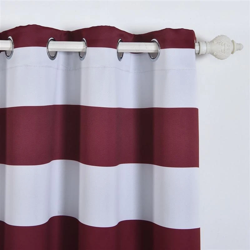 2 Pcs 52" X 108" Cabana Stripe Blackout Grommet Window Curtains Drapes Treatments 8 2 Pcs 52" X 108" Cabana Stripe Blackout Grommet Window Curtains Drapes Treatments - Image 6