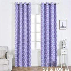 2 Pcs 52" X 108" Lattice Geometric Blackout Thermal Grommet Window Curtains Drapes Treatments -Optimal Home Decoration 2 pcs 52 x 108 lattice geometric blackout thermal grommet window curtains drapes treatments cur panmic04 52108 lav 29036636373055