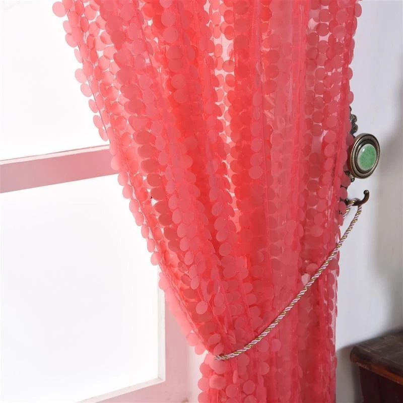 2 Pcs 52" X 64" Big Payette Sequin Window Curtains Drapes Panels Backdrop - Coral 5 2 Pcs 52" X 64" Big Payette Sequin Window Curtains Drapes Panels Backdrop - Coral - Image 3