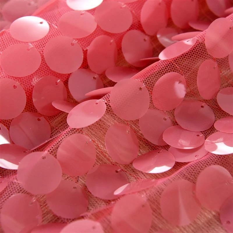 2 Pcs 52" X 64" Big Payette Sequin Window Curtains Drapes Panels Backdrop - Coral 6 2 Pcs 52" X 64" Big Payette Sequin Window Curtains Drapes Panels Backdrop - Coral - Image 4