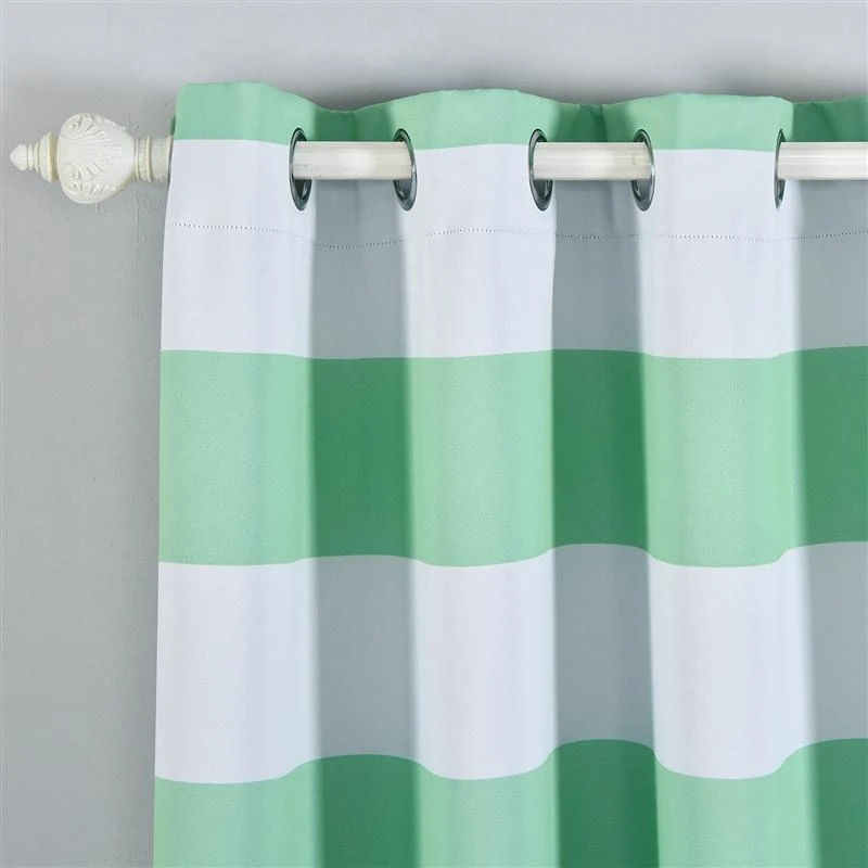 2 Pcs 52" X 64" Cabana Stripe Blackout Grommet Window Curtains Drapes Treatments 7 2 Pcs 52" X 64" Cabana Stripe Blackout Grommet Window Curtains Drapes Treatments - Image 5