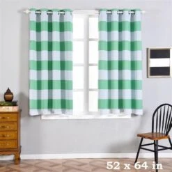 2 Pcs 52" X 64" Cabana Stripe Blackout Grommet Window Curtains Drapes Treatments