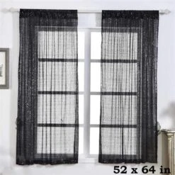2 Pcs 52" X 64" Sequined Window Curtains Drapes Panels Backdrop