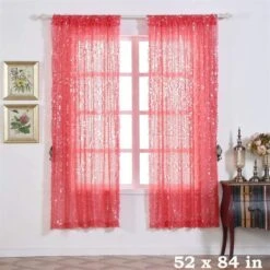 2 Pcs 52" X 84" Big Payette Sequin Window Curtains Drapes Panels Backdrop - Coral
