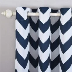 2 Pcs 52" X 84" Chevron Blackout Thermal Grommet Window Curtains Drapes Treatments -Optimal Home Decoration 2 pcs 52 x 84 chevron blackout thermal grommet window curtains drapes treatments 29036666847295