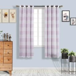2 Pcs 52" X 84" Faux Linen Sheer Stripe Window Curtains Drapes Panels 19 2 Pcs 52" X 84" Faux Linen Sheer Stripe Window Curtains Drapes Panels -Optimal Home Decoration 2 pcs 52 x 84 faux linen sheer stripe window curtains drapes panels 29036629819455