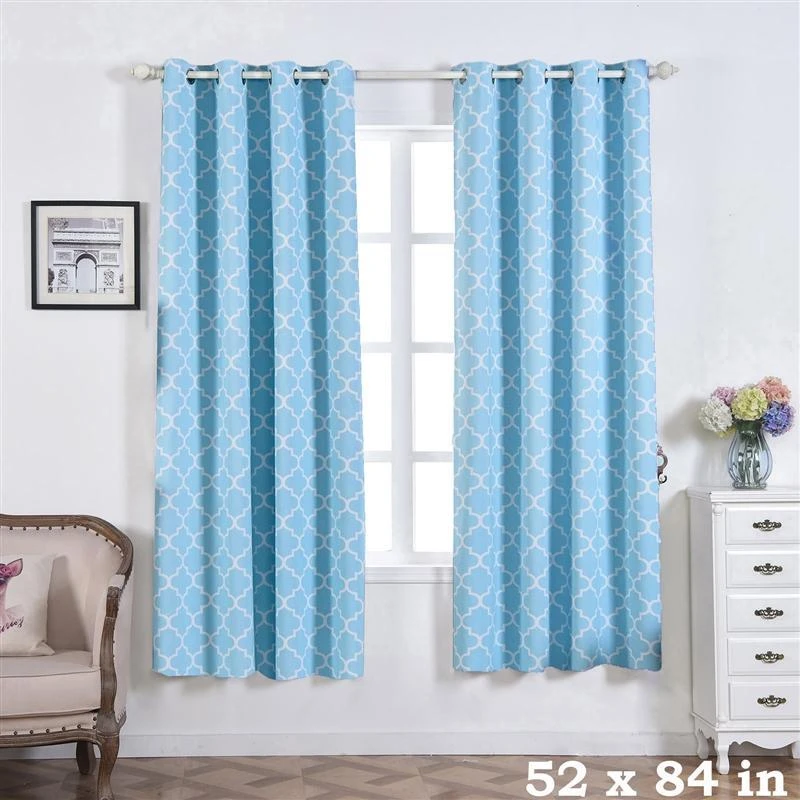 2 Pcs 52" X 84" Lattice Geometric Blackout Thermal Grommet Window Curtains Drapes Treatments 3 2 Pcs 52" X 84" Lattice Geometric Blackout Thermal Grommet Window Curtains Drapes Treatments