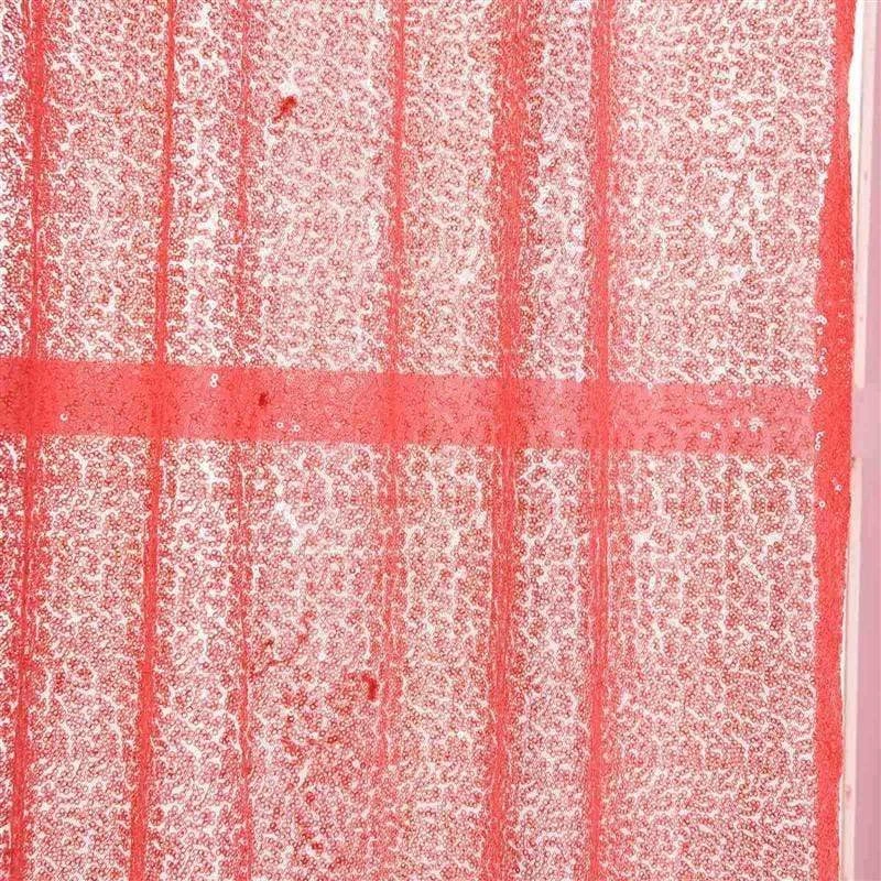 2 Pcs 52" X 84" Sequined Window Curtains Drapes Panels Backdrop - Coral 6 2 Pcs 52" X 84" Sequined Window Curtains Drapes Panels Backdrop - Coral - Image 4