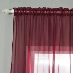 2 Pcs 52" X 84" Sheer Organza Window Curtains Drapes Panels -Optimal Home Decoration 2 pcs 52 x 84 sheer organza window curtains drapes panels 28993802207295