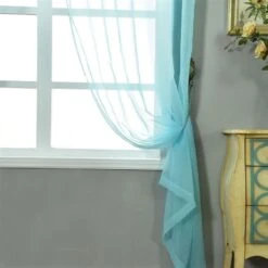 2 Pcs 52" X 84" Sheer Organza Window Curtains Drapes Panels -Optimal Home Decoration 2 pcs 52 x 84 sheer organza window curtains drapes panels 28995676930111