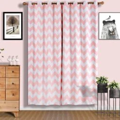 2 Pcs 52" X 96" Chevron Blackout Thermal Grommet Window Curtains Drapes Treatments 29 2 Pcs 52" X 96" Chevron Blackout Thermal Grommet Window Curtains Drapes Treatments -Optimal Home Decoration 2 pcs 52 x 96 chevron blackout thermal grommet window curtains drapes treatments 29036728320063
