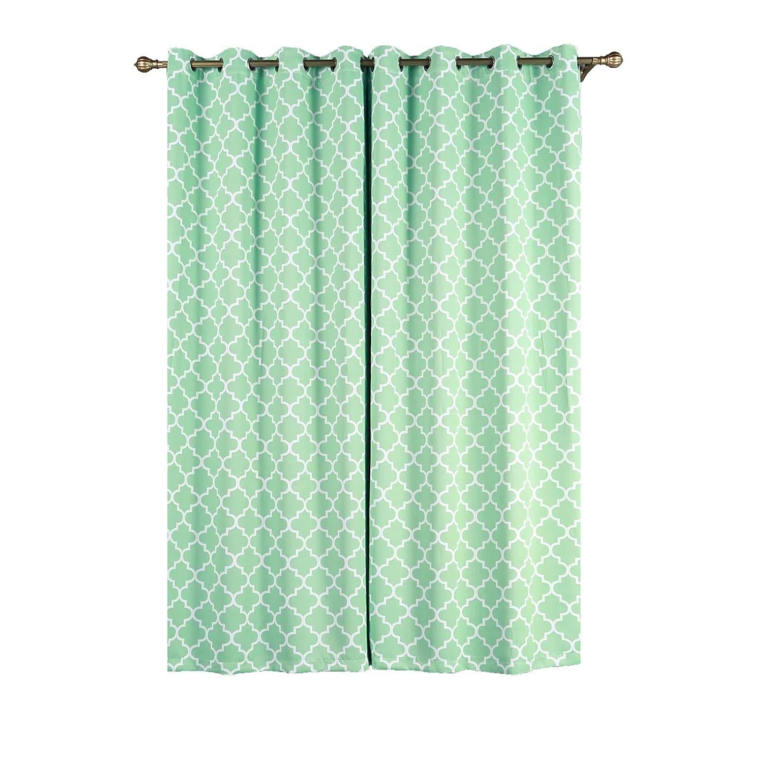 2 Pcs 52" X 96" Lattice Geometric Blackout Thermal Grommet Window Curtains Drapes Treatments 9 2 Pcs 52" X 96" Lattice Geometric Blackout Thermal Grommet Window Curtains Drapes Treatments - Image 7