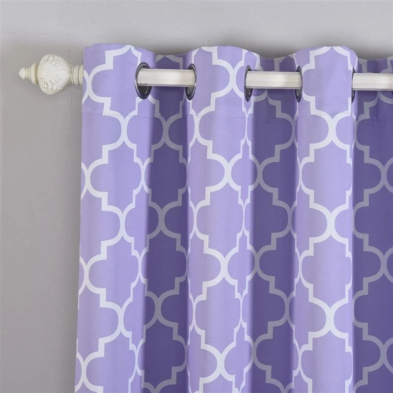 2 Pcs 52" X 96" Lattice Geometric Blackout Thermal Grommet Window Curtains Drapes Treatments 17 2 Pcs 52" X 96" Lattice Geometric Blackout Thermal Grommet Window Curtains Drapes Treatments - Image 15