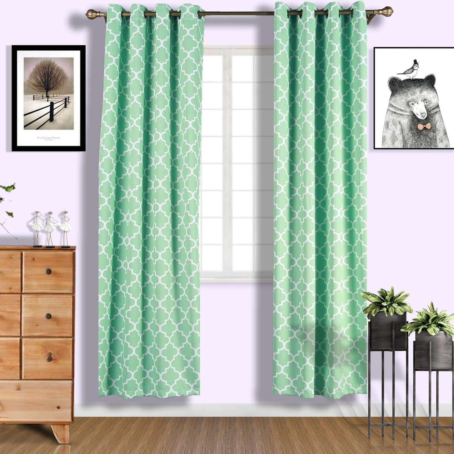 2 Pcs 52" X 96" Lattice Geometric Blackout Thermal Grommet Window Curtains Drapes Treatments 3 2 Pcs 52" X 96" Lattice Geometric Blackout Thermal Grommet Window Curtains Drapes Treatments