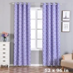 2 Pcs 52" X 96" Lattice Geometric Blackout Thermal Grommet Window Curtains Drapes Treatments 31 2 Pcs 52" X 96" Lattice Geometric Blackout Thermal Grommet Window Curtains Drapes Treatments -Optimal Home Decoration 2 pcs 52 x 96 lattice geometric blackout thermal grommet window curtains drapes treatments cur panmic04 5296 lav 29036699353151