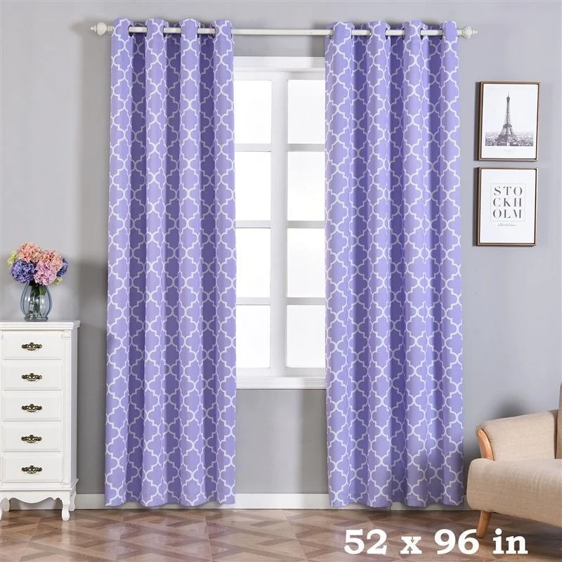 2 Pcs 52" X 96" Lattice Geometric Blackout Thermal Grommet Window Curtains Drapes Treatments 12 2 Pcs 52" X 96" Lattice Geometric Blackout Thermal Grommet Window Curtains Drapes Treatments - Image 10