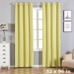 2 Pcs 52" X 96" Lattice Geometric Blackout Thermal Grommet Window Curtains Drapes Treatments 37 2 Pcs 52" X 96" Lattice Geometric Blackout Thermal Grommet Window Curtains Drapes Treatments -Optimal Home Decoration 2 pcs 52 x 96 lattice geometric blackout thermal grommet window curtains drapes treatments cur panmic04 5296 yel 29036696666175