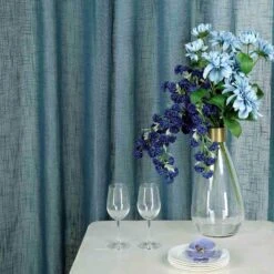 2 Pcs 52"x64" Faux Linen Curtains With Chrome Grommets -Optimal Home Decoration 2 pcs 52 x64 faux linen curtains with chrome grommets 28993809547327