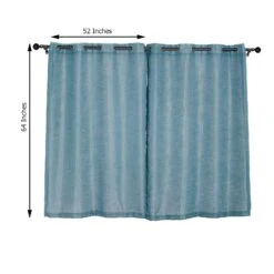 2 Pcs 52"x64" Faux Linen Curtains With Chrome Grommets -Optimal Home Decoration 2 pcs 52 x64 faux linen curtains with chrome grommets 28995404693567