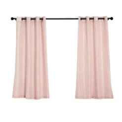 2 Pcs 52"x64" Faux Linen Curtains With Chrome Grommets -Optimal Home Decoration 2 pcs 52 x64 faux linen curtains with chrome grommets cur panjute02 5264 046 28993809776703