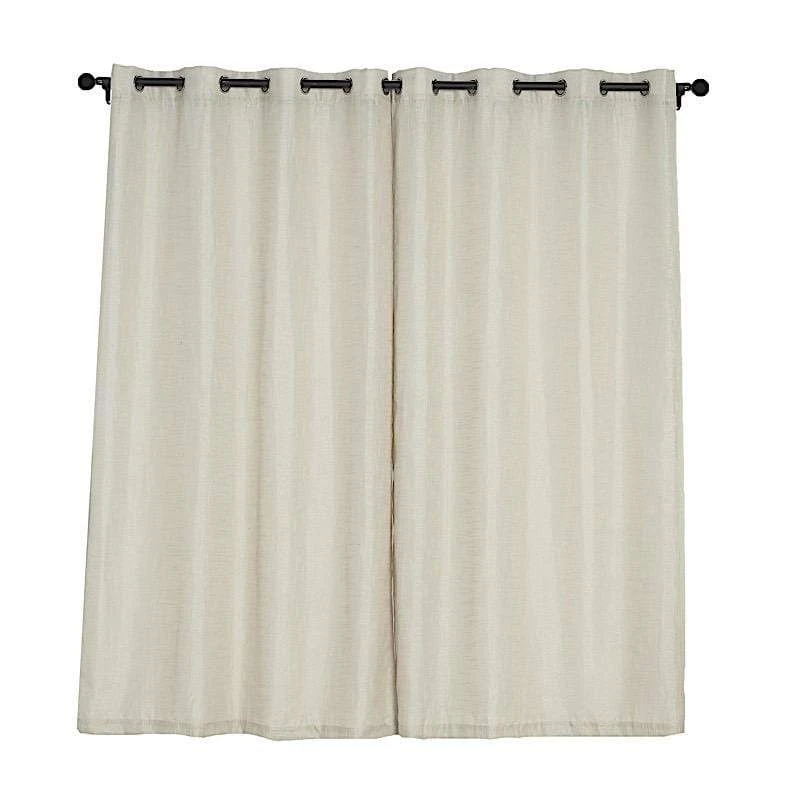2 Pcs 52"x84" Faux Linen Curtains With Chrome Grommets 7 2 Pcs 52"x84" Faux Linen Curtains With Chrome Grommets - Image 5