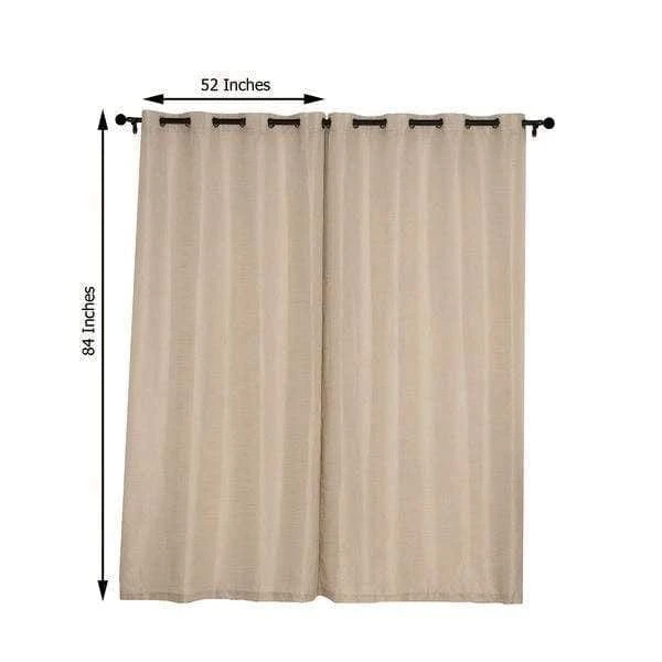 2 Pcs 52"x84" Faux Linen Curtains With Chrome Grommets 13 2 Pcs 52"x84" Faux Linen Curtains With Chrome Grommets - Image 11