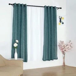 2 Pcs 52"x84" Faux Linen Curtains With Chrome Grommets 38 2 Pcs 52"x84" Faux Linen Curtains With Chrome Grommets -Optimal Home Decoration 2 pcs 52 x84 faux linen curtains with chrome grommets 28993813676095