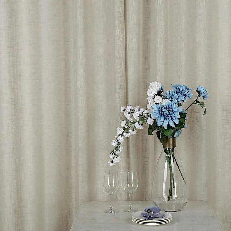 2 Pcs 52"x84" Faux Linen Curtains With Chrome Grommets 11 2 Pcs 52"x84" Faux Linen Curtains With Chrome Grommets - Image 9