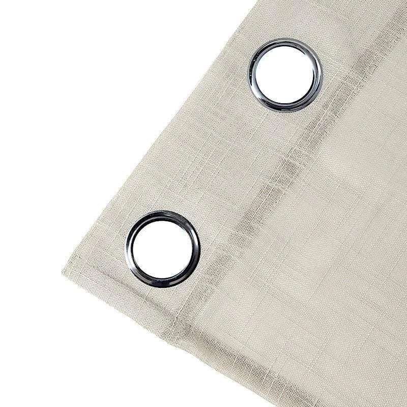 2 Pcs 52"x84" Faux Linen Curtains With Chrome Grommets 10 2 Pcs 52"x84" Faux Linen Curtains With Chrome Grommets - Image 8