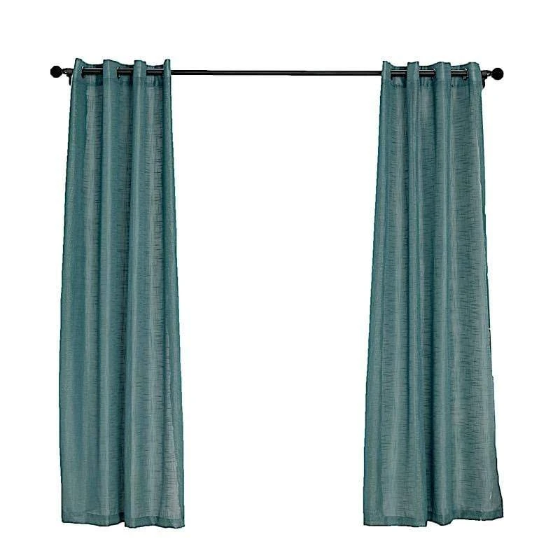 2 Pcs 52"x84" Faux Linen Curtains With Chrome Grommets 14 2 Pcs 52"x84" Faux Linen Curtains With Chrome Grommets - Image 12
